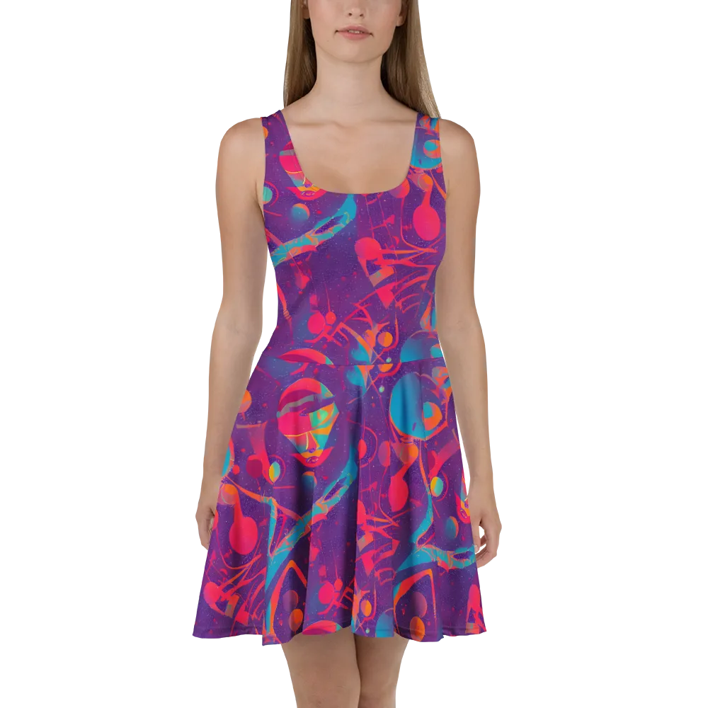Spheric Rhapsody on Skater Dress — Front