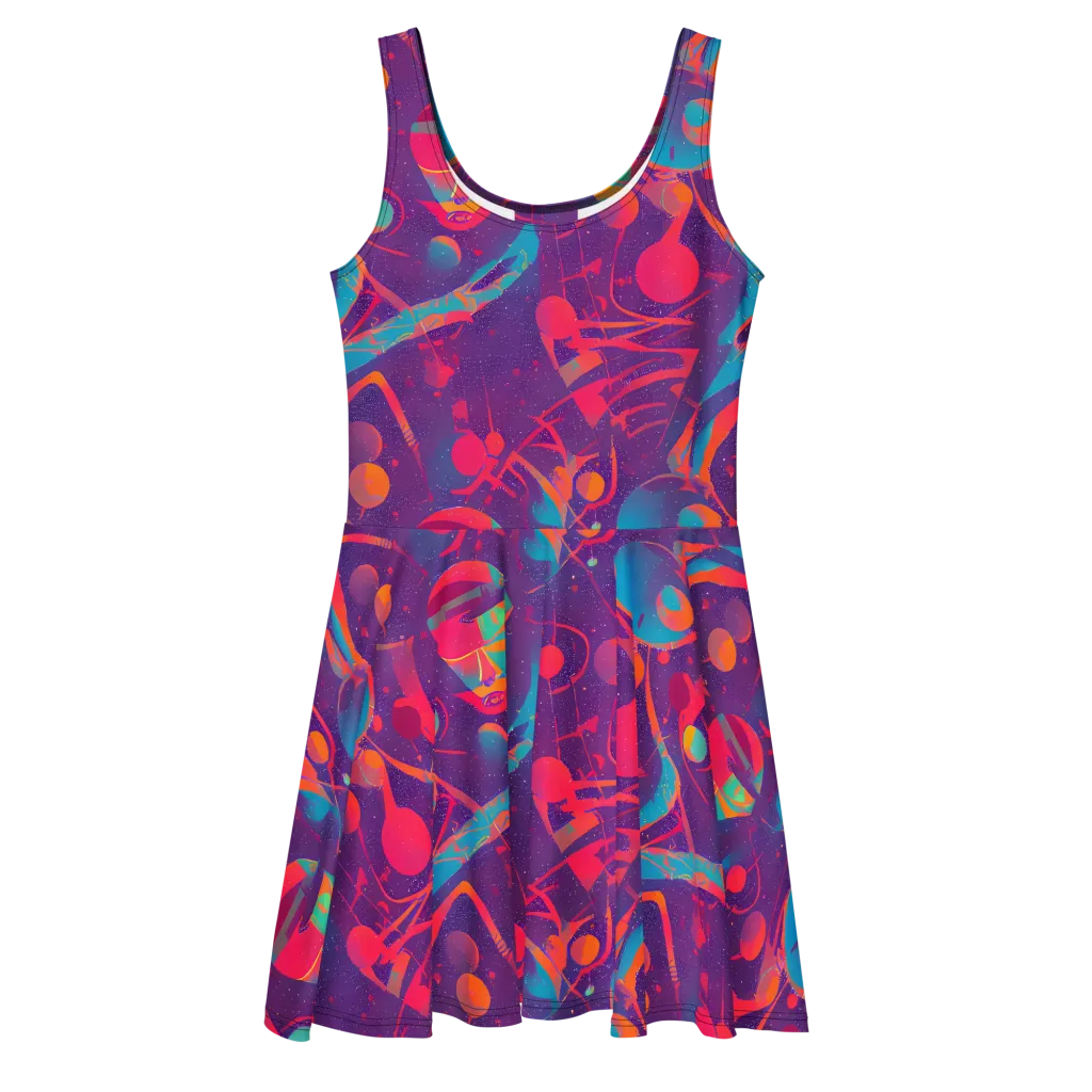 Spheric Rhapsody on Skater Dress — Front
