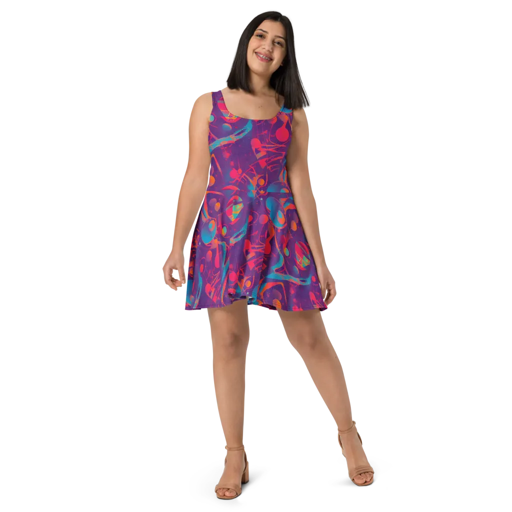 Spheric Rhapsody on Skater Dress — Front