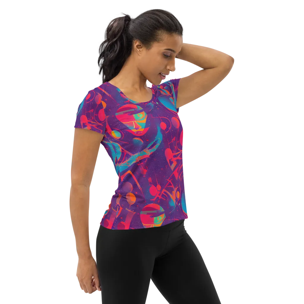 Spheric Rhapsody on Women's Athletic T-Shirt — Right