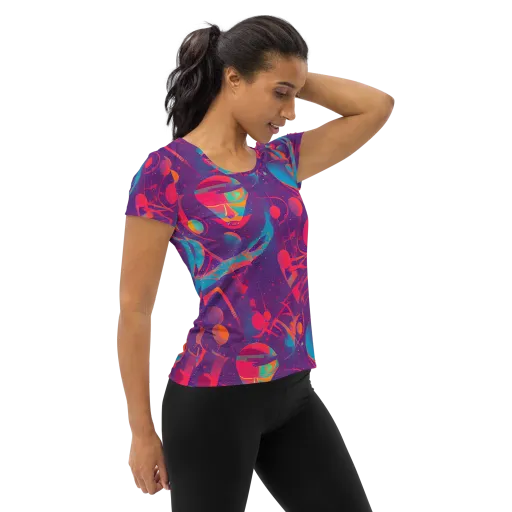 Spheric Rhapsody on a Women's Athletic T-Shirt