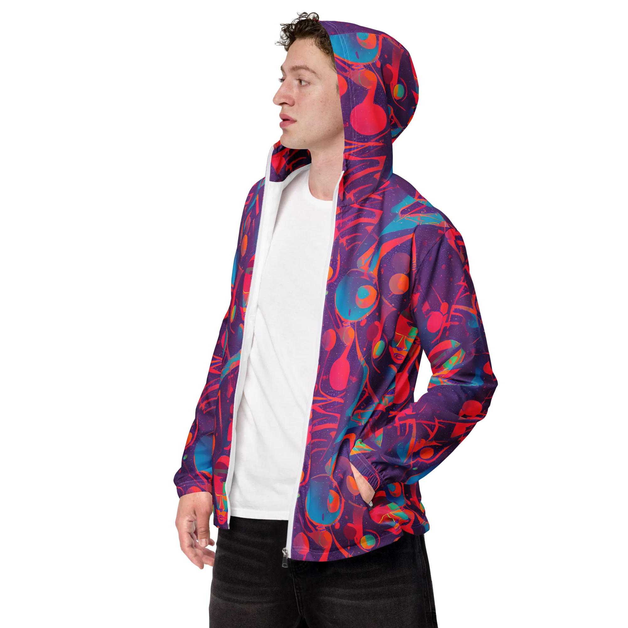 Spheric Rhapsody on Men's Windbreaker — Left Front