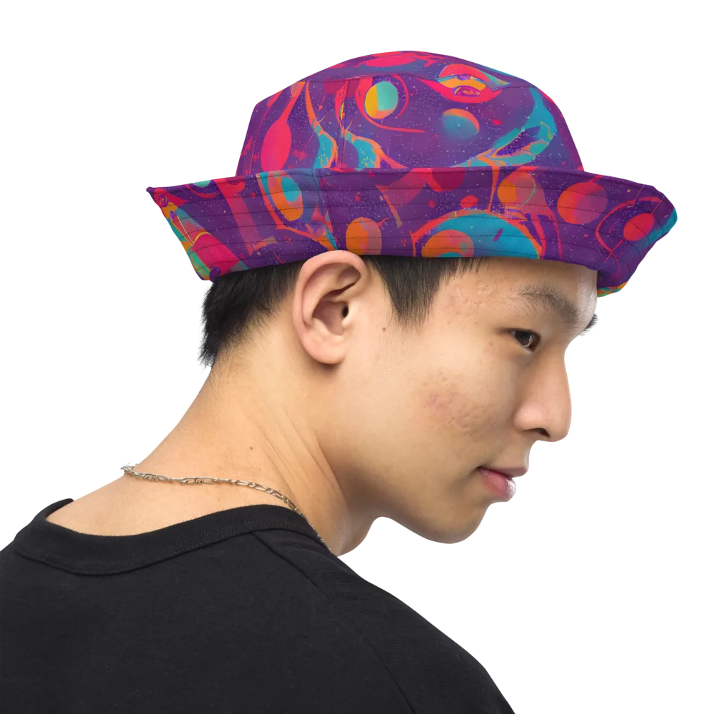Spheric Rhapsody on Reversible Bucket Hat — Right Outside