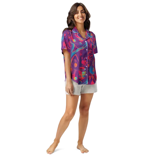 Spheric Rhapsody on a Women's Short Sleeve Pajama Top