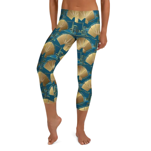Art Deco Radiance on a Capri Leggings