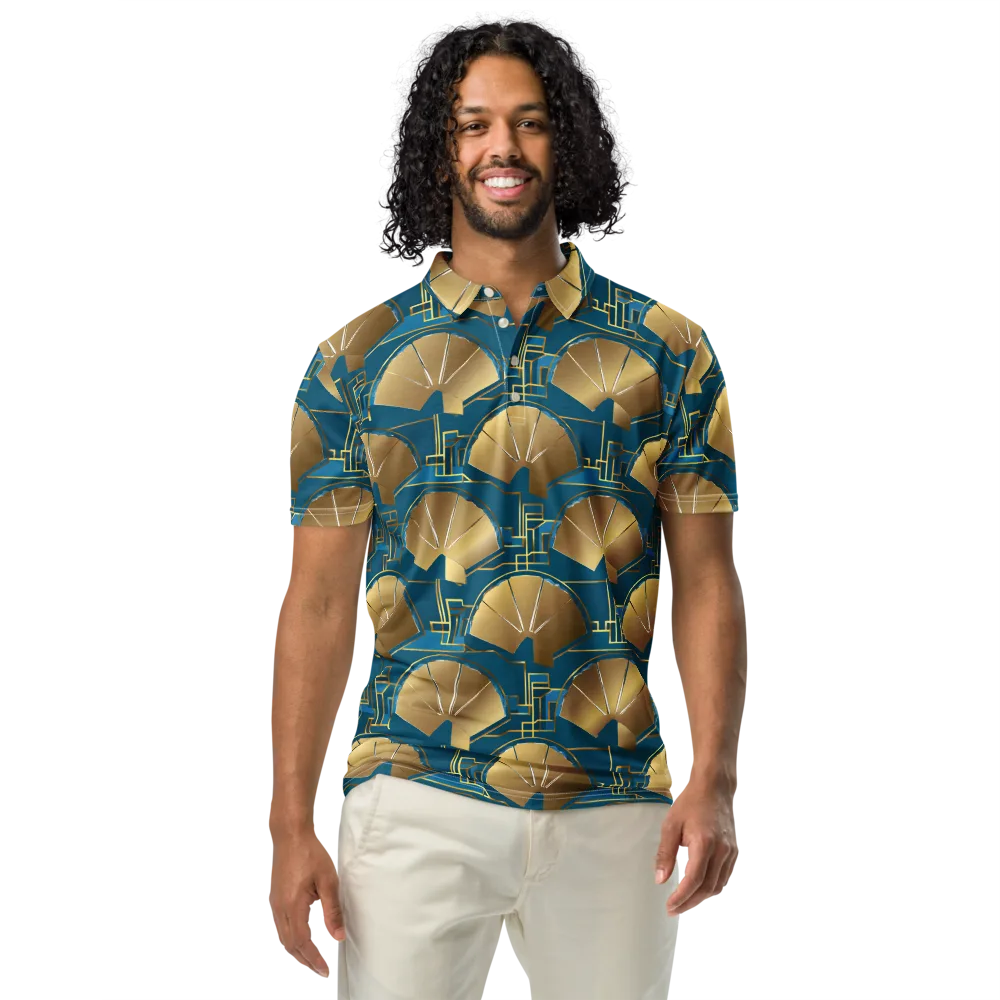 Art Deco Radiance on Men's Slim Fit Polo Shirt — Front