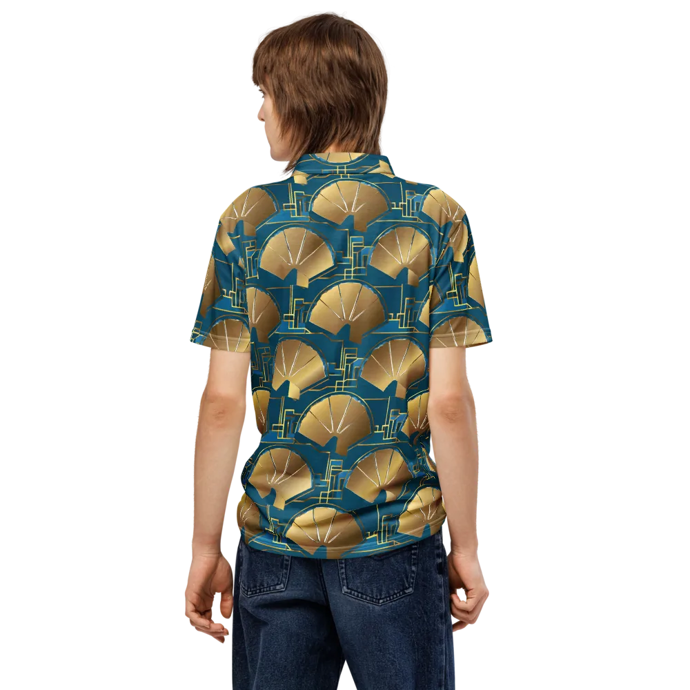 Art Deco Radiance on Men's Slim Fit Polo Shirt — Back
