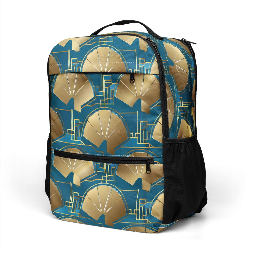 Art Deco Radiance on Utility Backpack — Left Front