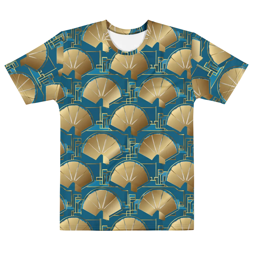 Art Deco Radiance on Men's Cotton Crew Neck T-Shirt — Front