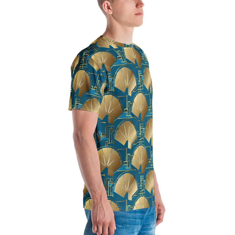 Art Deco Radiance on Men's Crew Neck T-Shirt — Right
