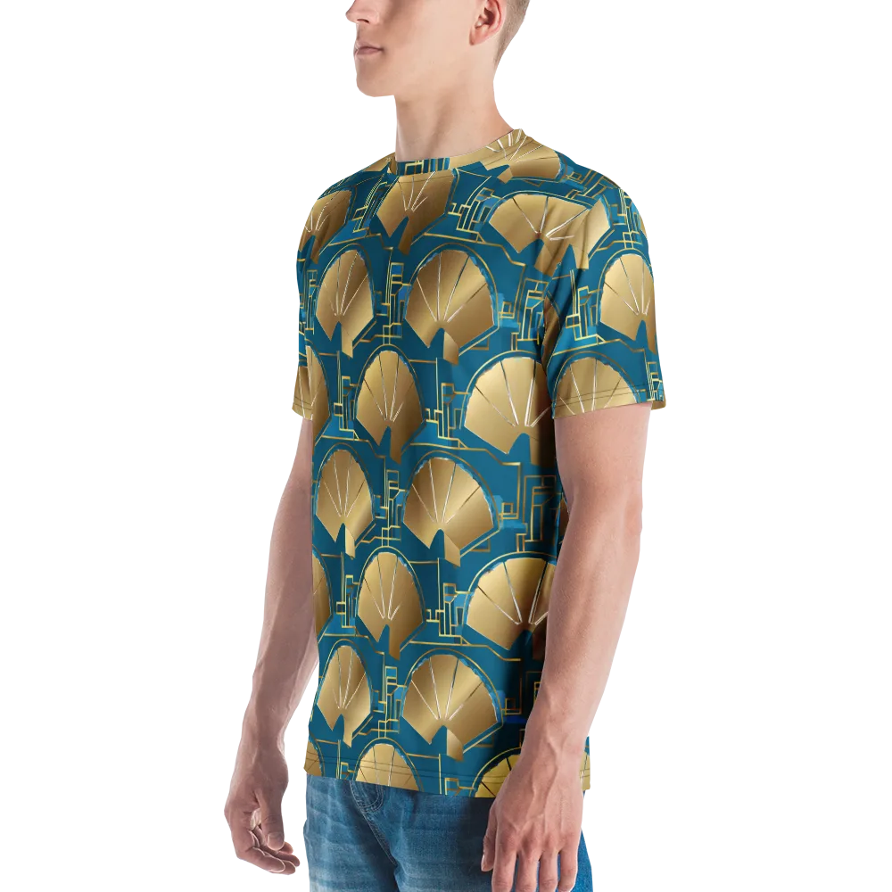 Art Deco Radiance on Men's Crew Neck T-Shirt — Left