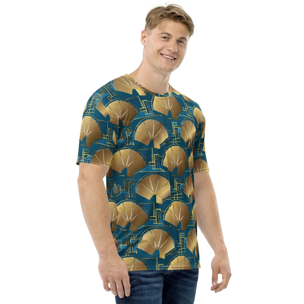 Art Deco Radiance on Men's Crew Neck T-Shirt — Right