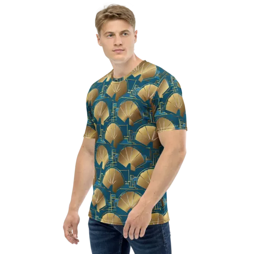 Art Deco Radiance on a Men's Crew Neck T-Shirt