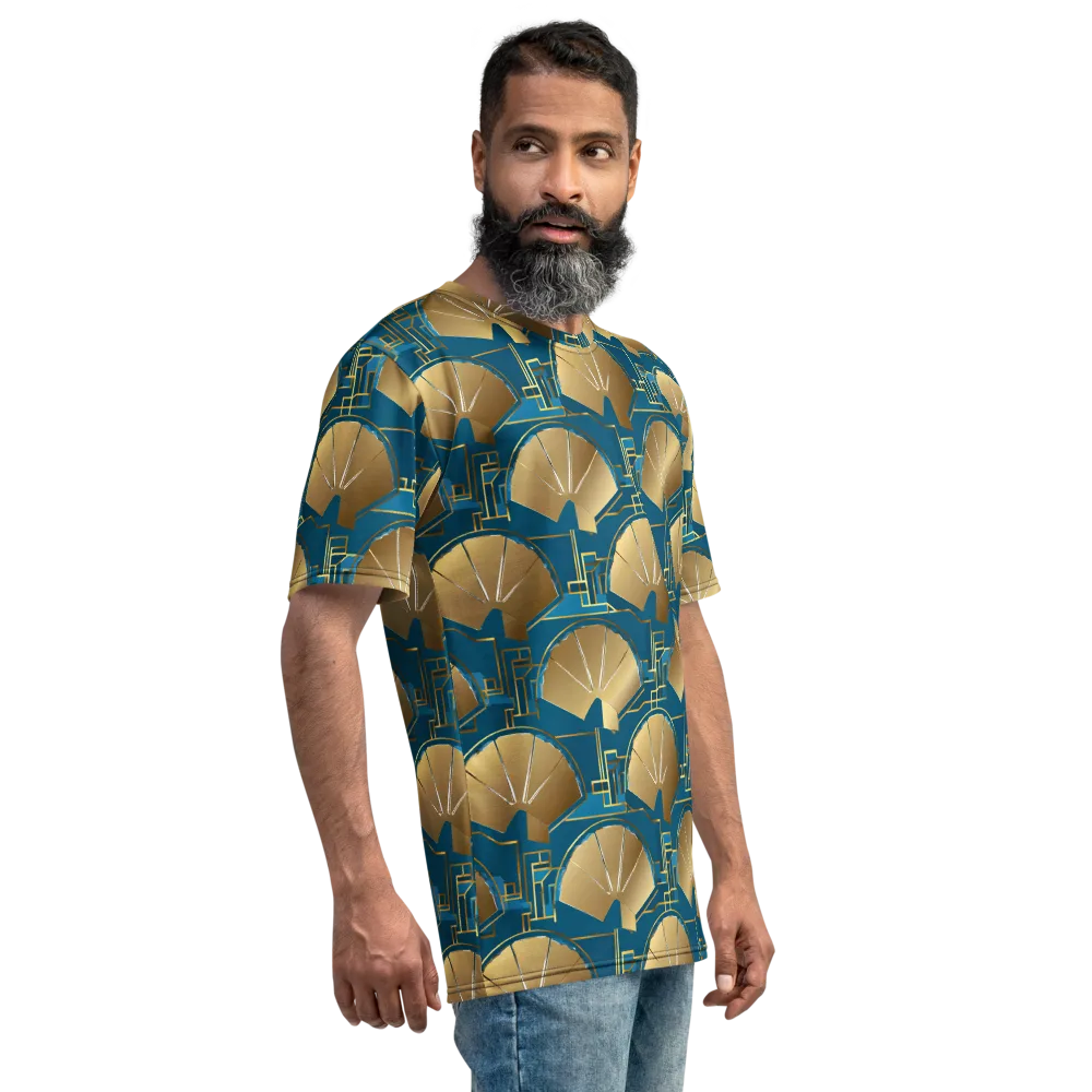 Art Deco Radiance on Men's Crew Neck T-Shirt — Right