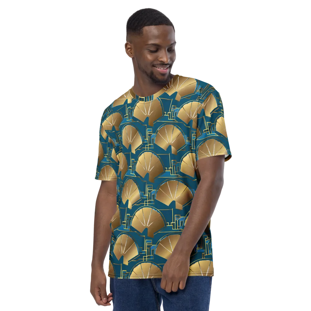 Art Deco Radiance on Men's Crew Neck T-Shirt — Left