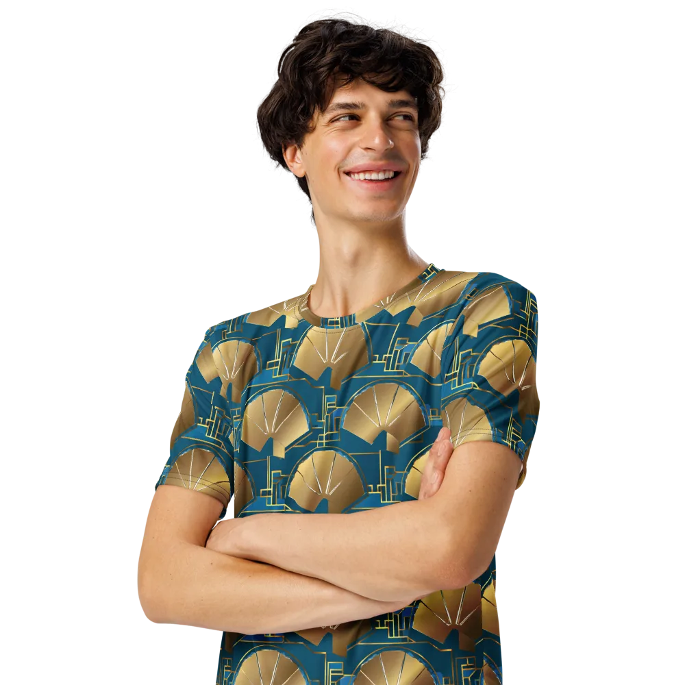 Art Deco Radiance on Men's Crew Neck T-Shirt — Left Front