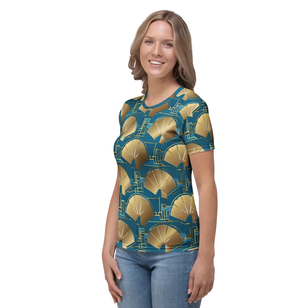 Art Deco Radiance on Women's Crew Neck T-Shirt — Left