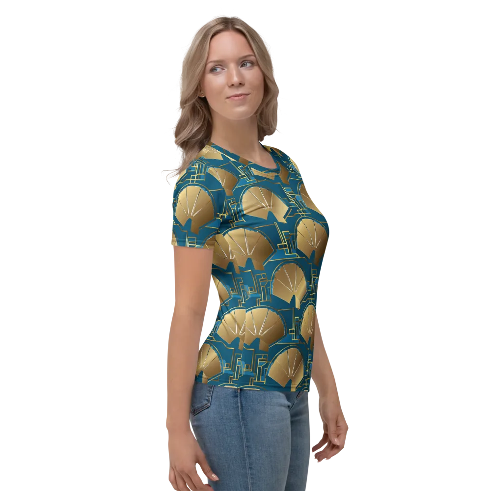 Art Deco Radiance on Women's Crew Neck T-Shirt — Right