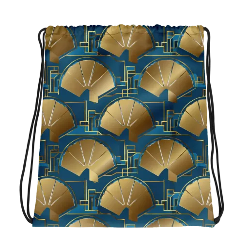 Art Deco Radiance on a Drawstring Bag