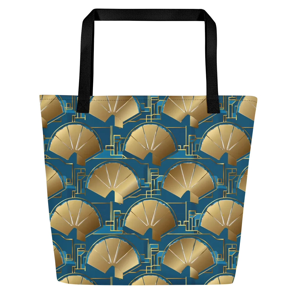 Art Deco Radiance on Large Tote Bag W/ Pocket — Front