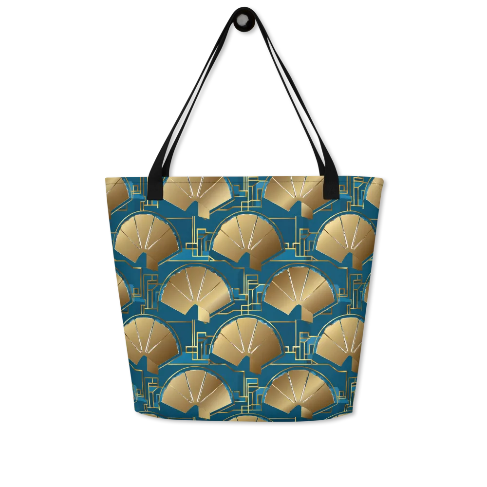 Art Deco Radiance on Large Tote Bag W/ Pocket — Front