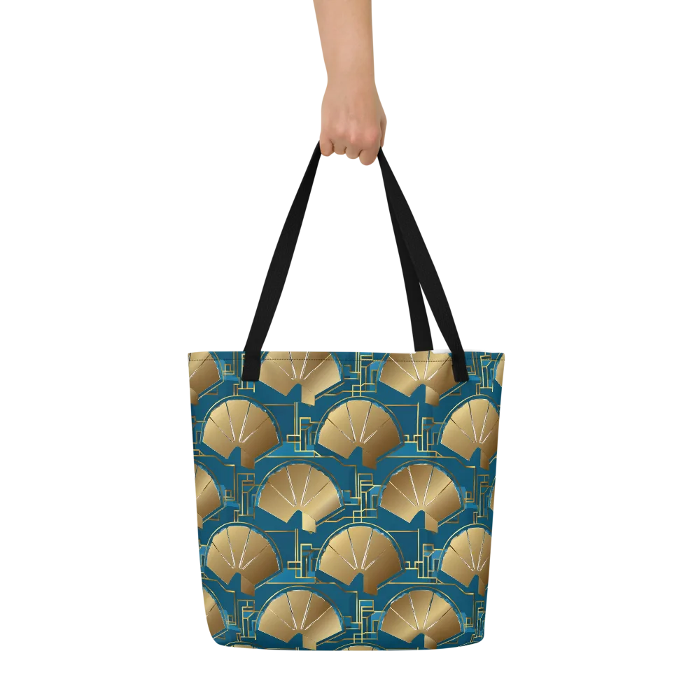 Art Deco Radiance on Large Tote Bag W/ Pocket — Front