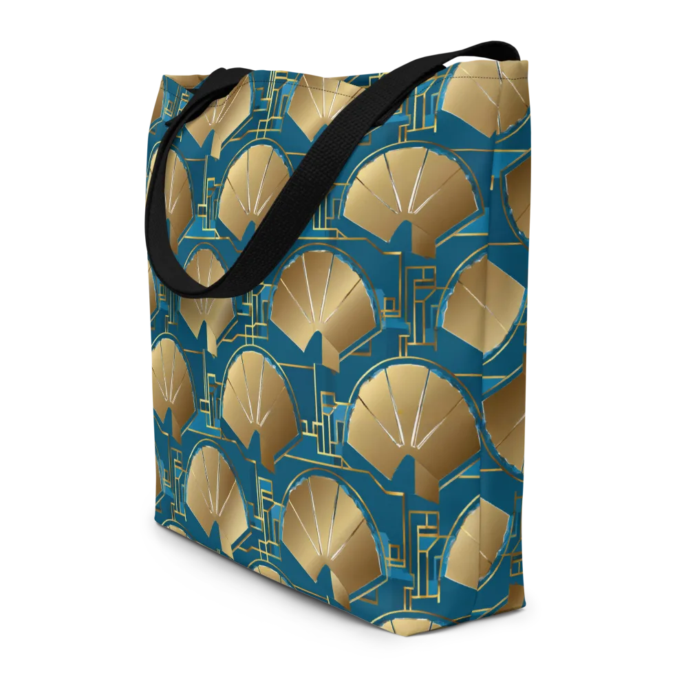 Art Deco Radiance on Large Tote Bag W/ Pocket — Front