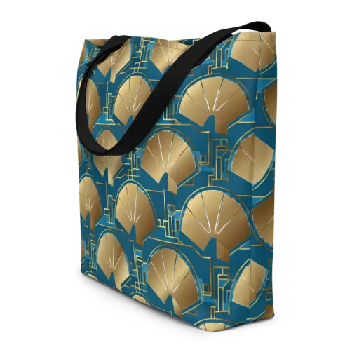 Art Deco Radiance on a Large Tote Bag W/ Pocket