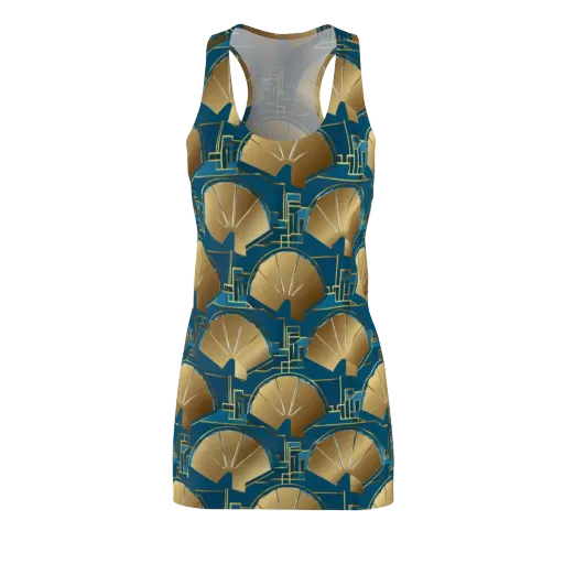 Art Deco Radiance on a Racerback Dress