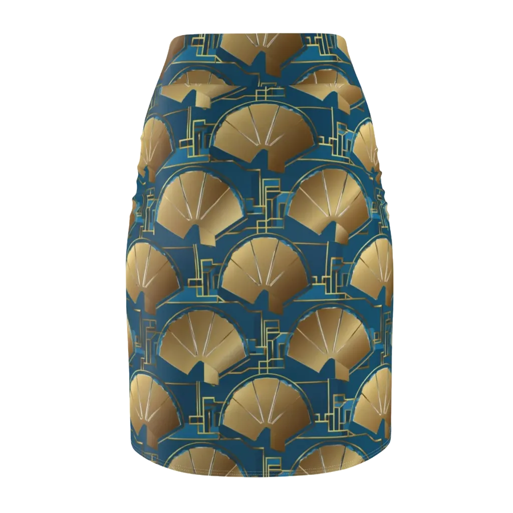 Art Deco Radiance on Pencil Skirt — Back