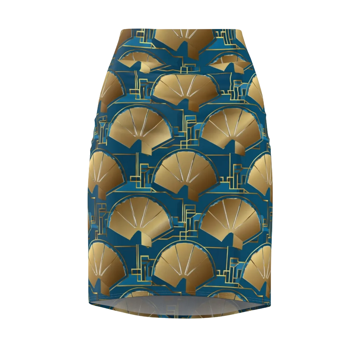 Art Deco Radiance on Pencil Skirt — Front