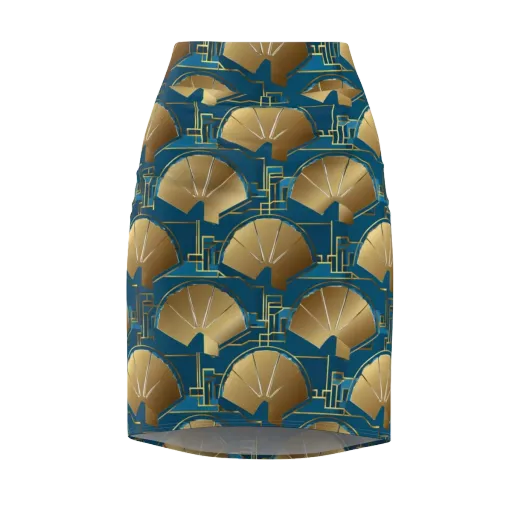 Art Deco Radiance on a Pencil Skirt