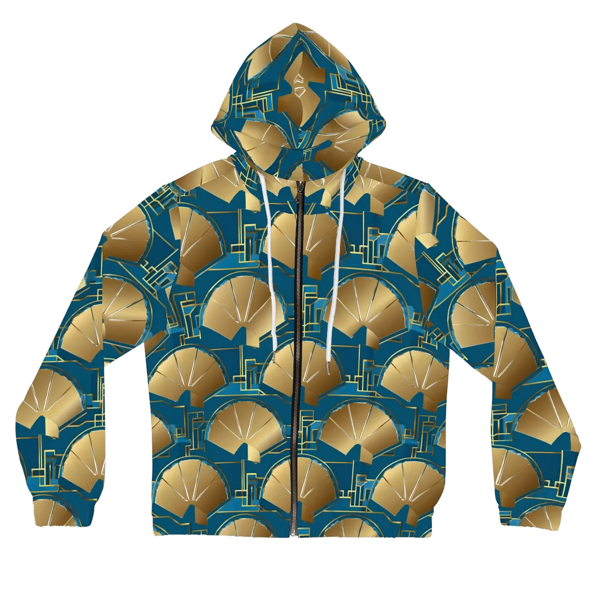 Art Deco Radiance on Women's Full-Zip Hoodie — Front