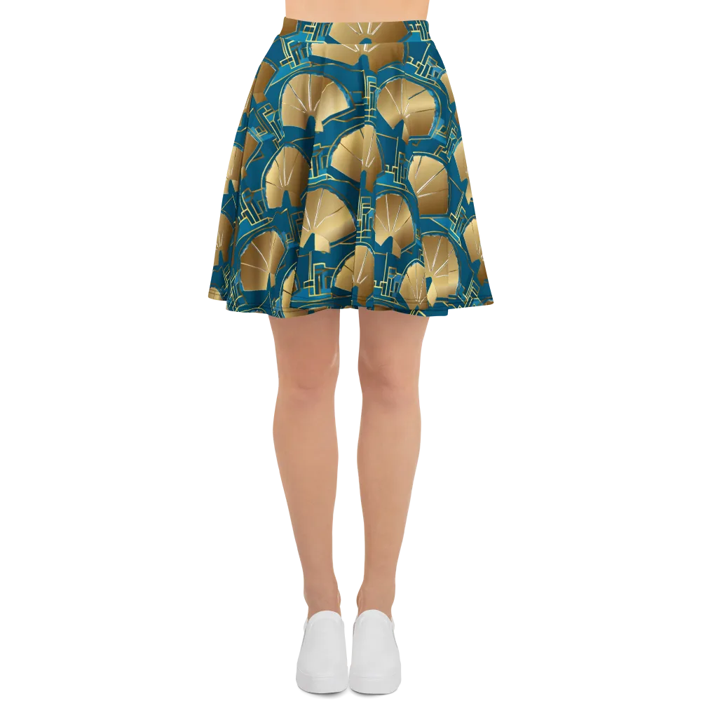 Art Deco Radiance on Skater Skirt — Front