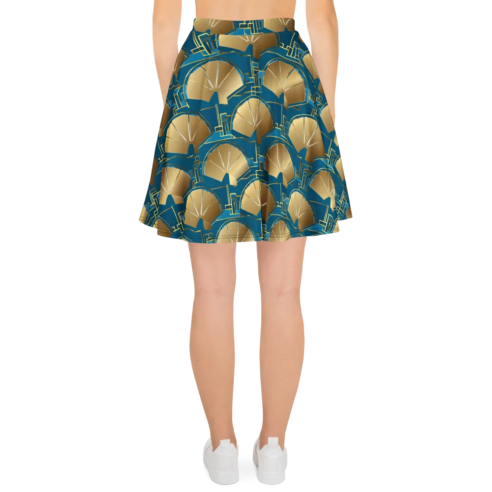Art Deco Radiance on Skater Skirt — Back