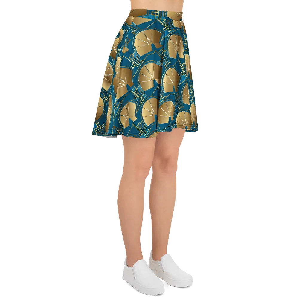 Art Deco Radiance on Skater Skirt — Right
