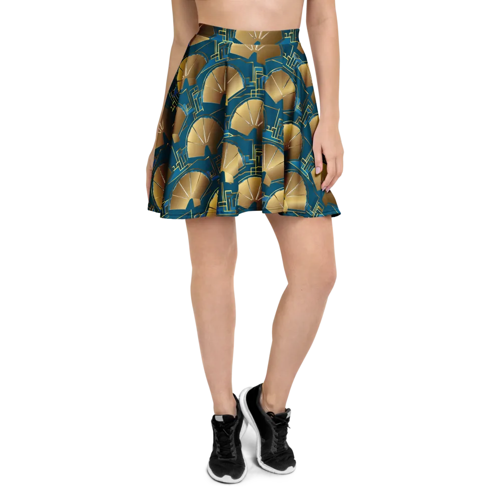 Art Deco Radiance on Skater Skirt — Front