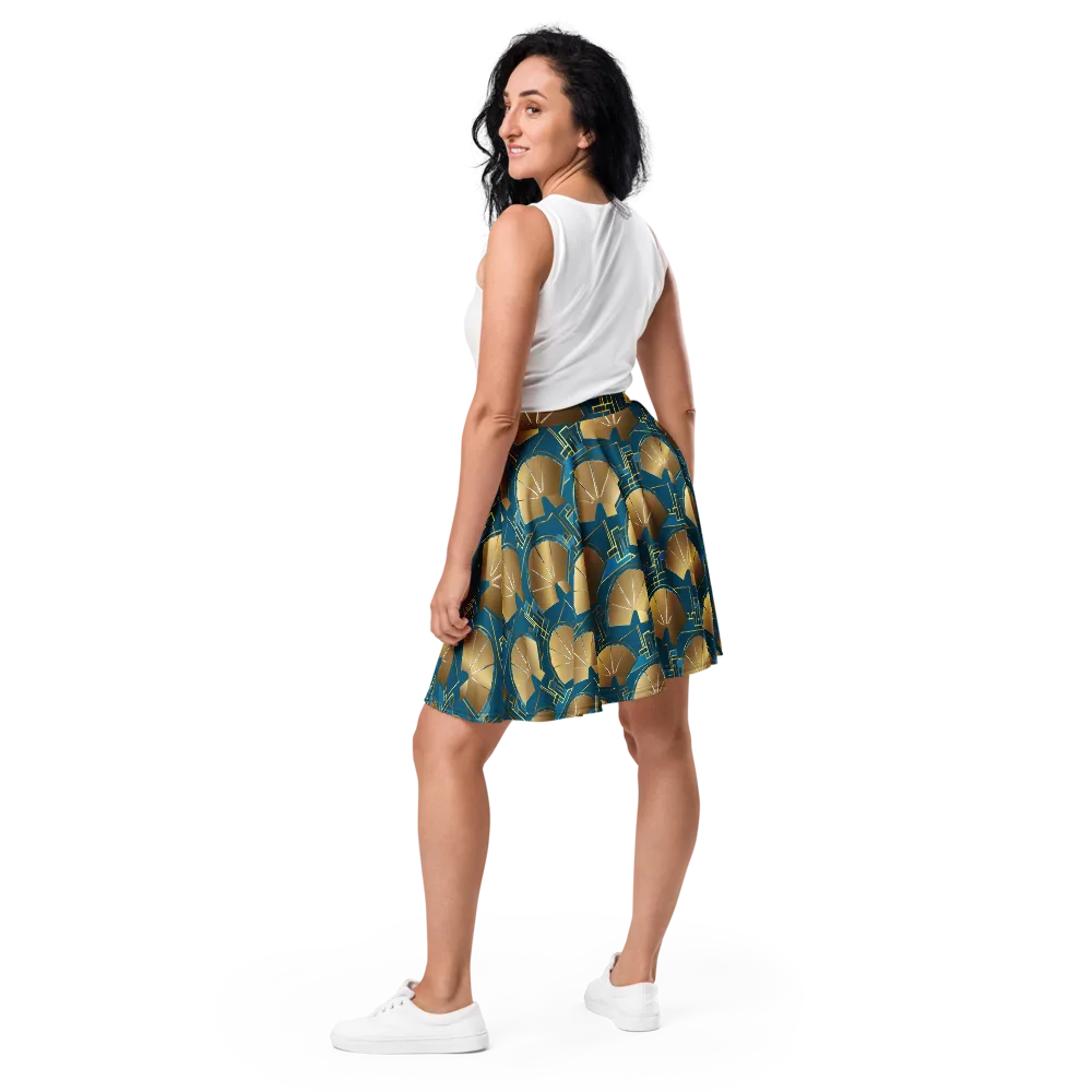 Art Deco Radiance on Skater Skirt — Back