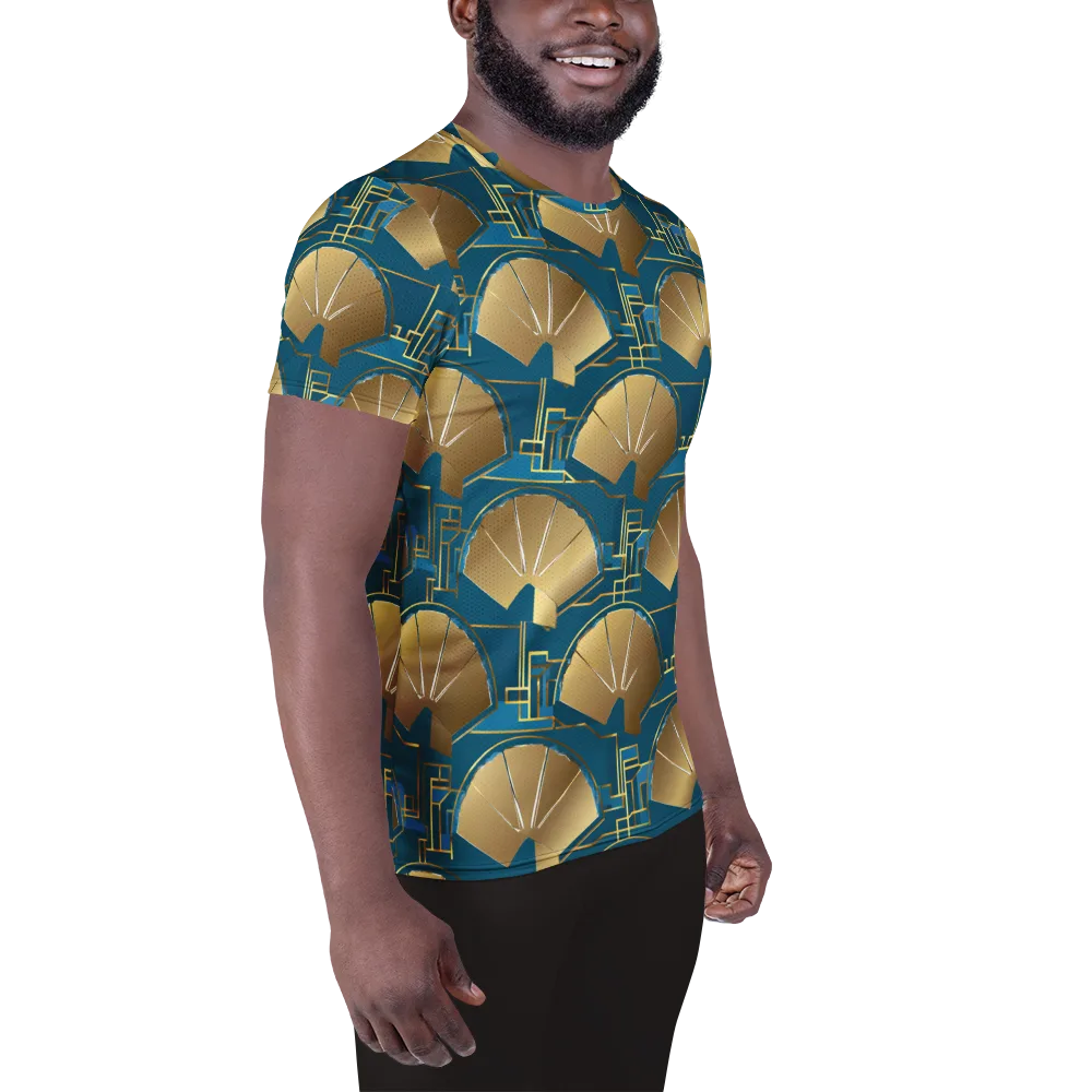 Art Deco Radiance on Men's Athletic T-Shirt — Right