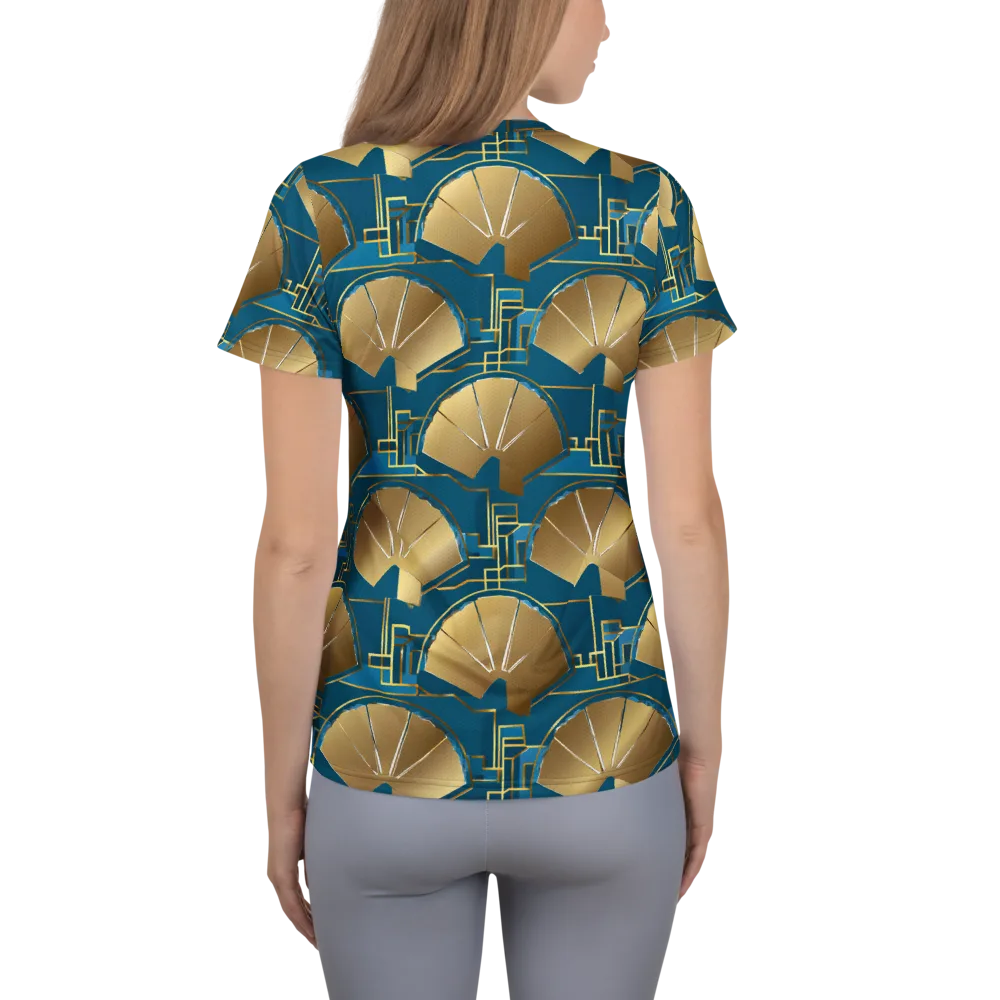Art Deco Radiance on Women's Athletic T-Shirt — Back