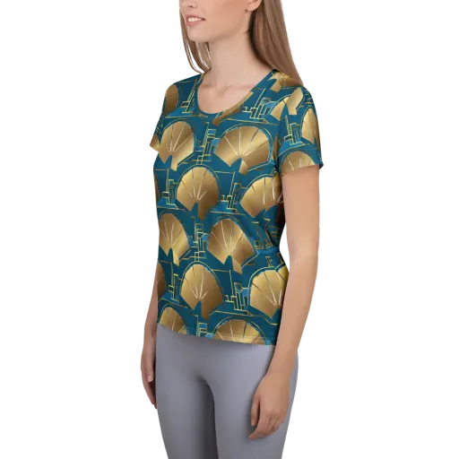 Art Deco Radiance on a Women's Athletic T-Shirt