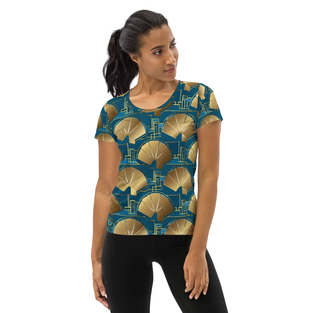 Art Deco Radiance on Women's Athletic T-Shirt — Front