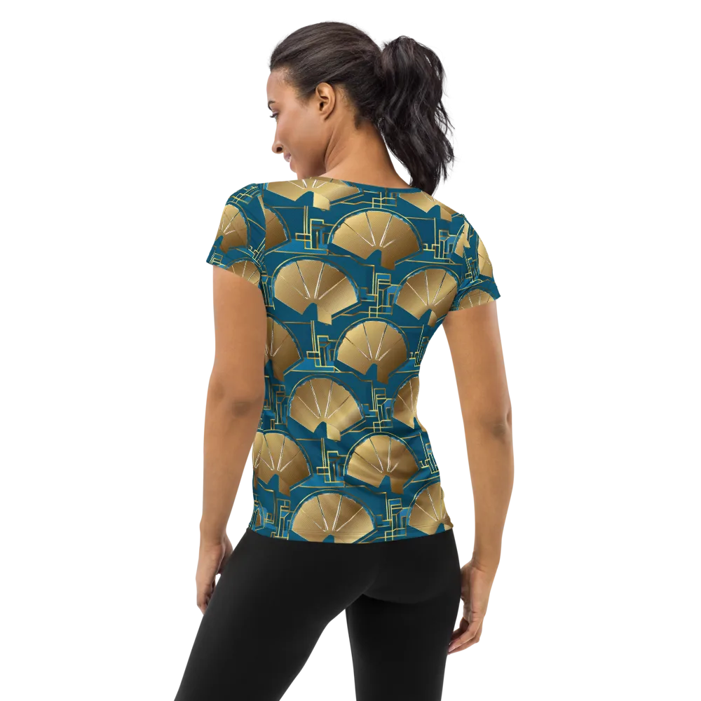 Art Deco Radiance on Women's Athletic T-Shirt — Back