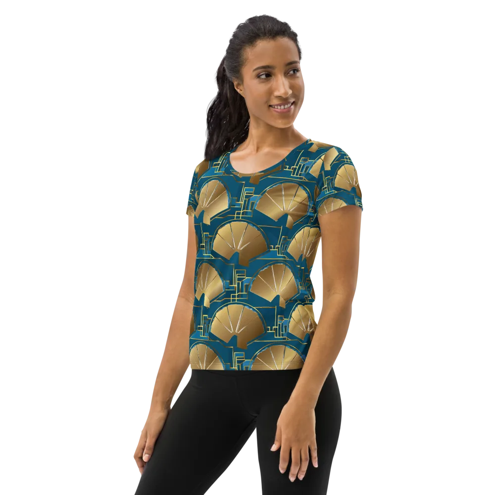 Art Deco Radiance on Women's Athletic T-Shirt — Left