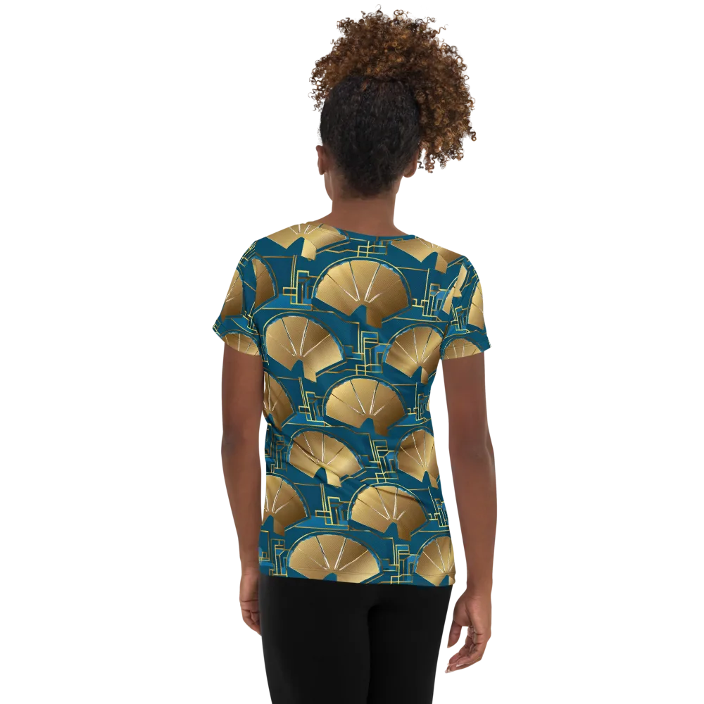 Art Deco Radiance on Women's Athletic T-Shirt — Back