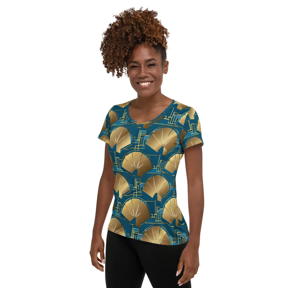 Art Deco Radiance on Women's Athletic T-Shirt — Left