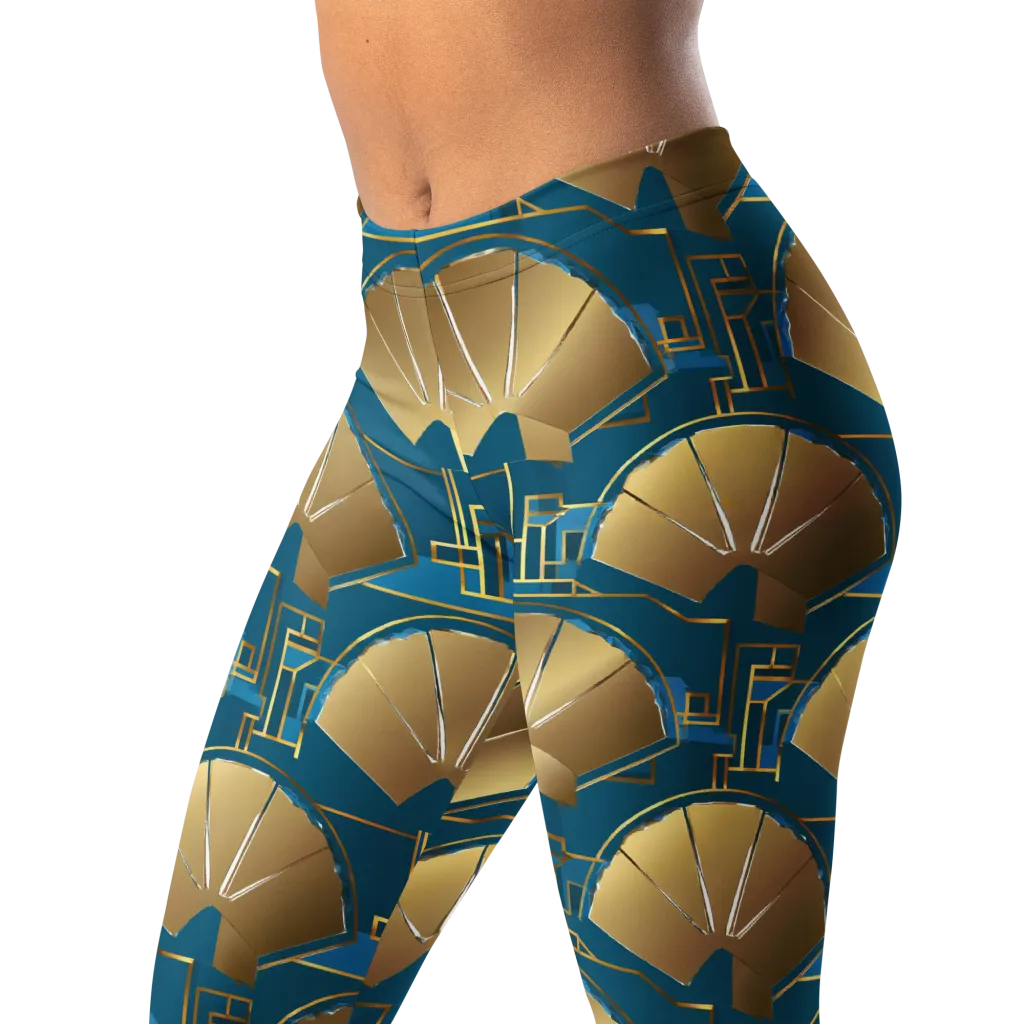Art Deco Radiance on Leggings — Left Front