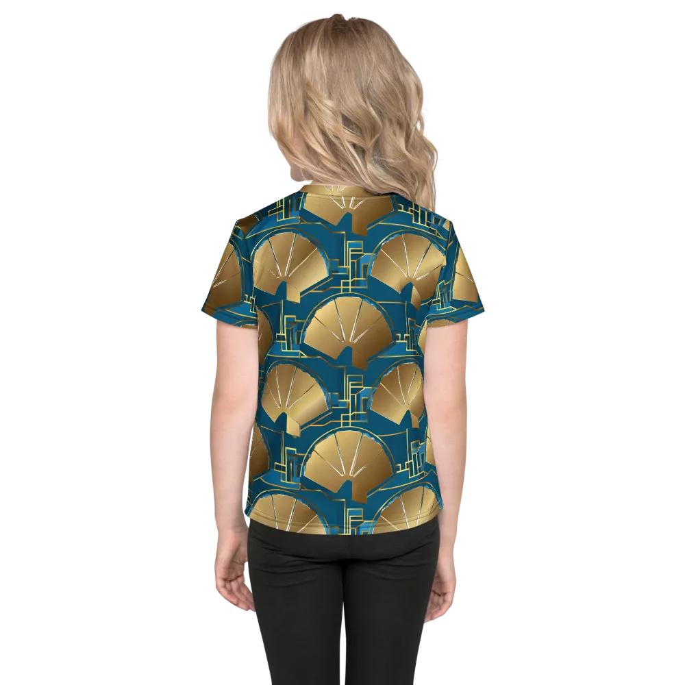 Art Deco Radiance on Kids Crew Neck T-Shirt — Back