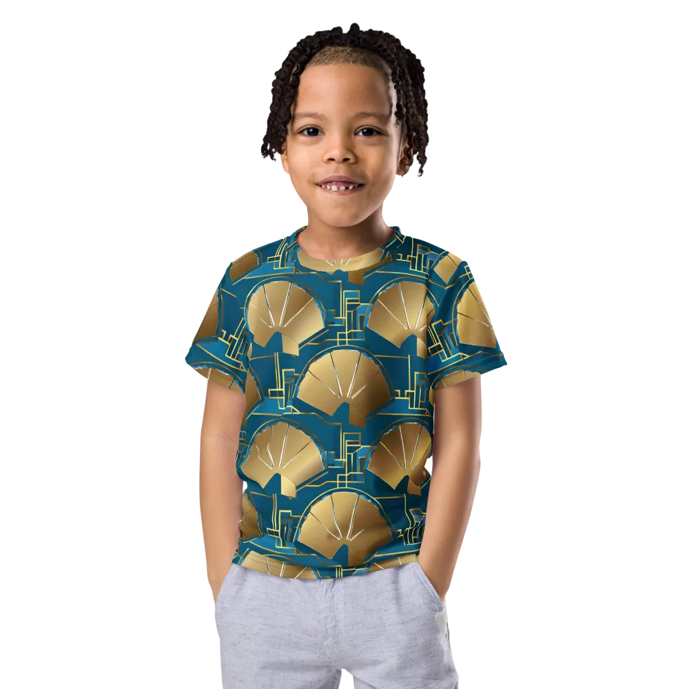 Art Deco Radiance on Kids Crew Neck T-Shirt — Front