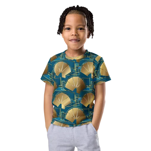 Art Deco Radiance on a Kids Crew Neck T-Shirt